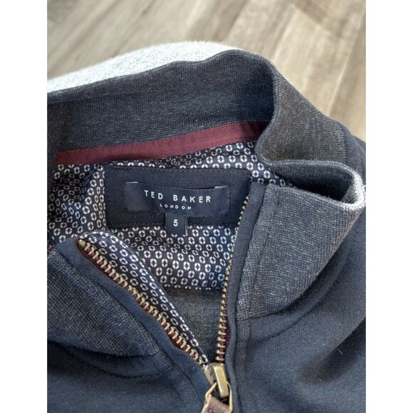 Ted Baker Mens Newbevy Navy Popover Sweater Size 5 US XL Slim Fit - Picture 4 of 5